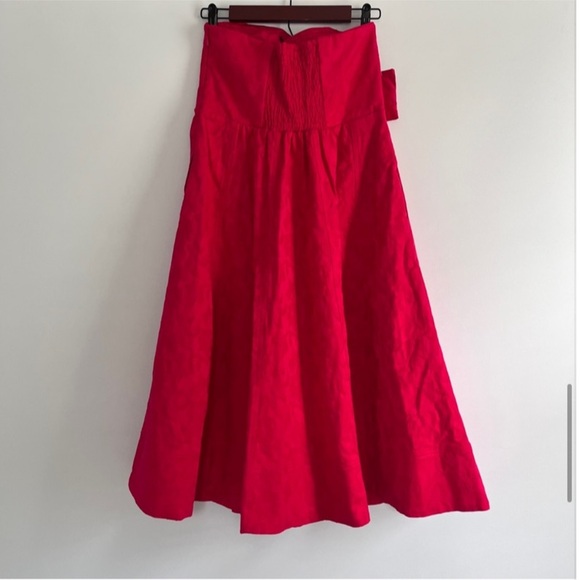 NWT Anthropologie  Jacquard  floral print Strapless Midi Dress - Picture 13 of 16